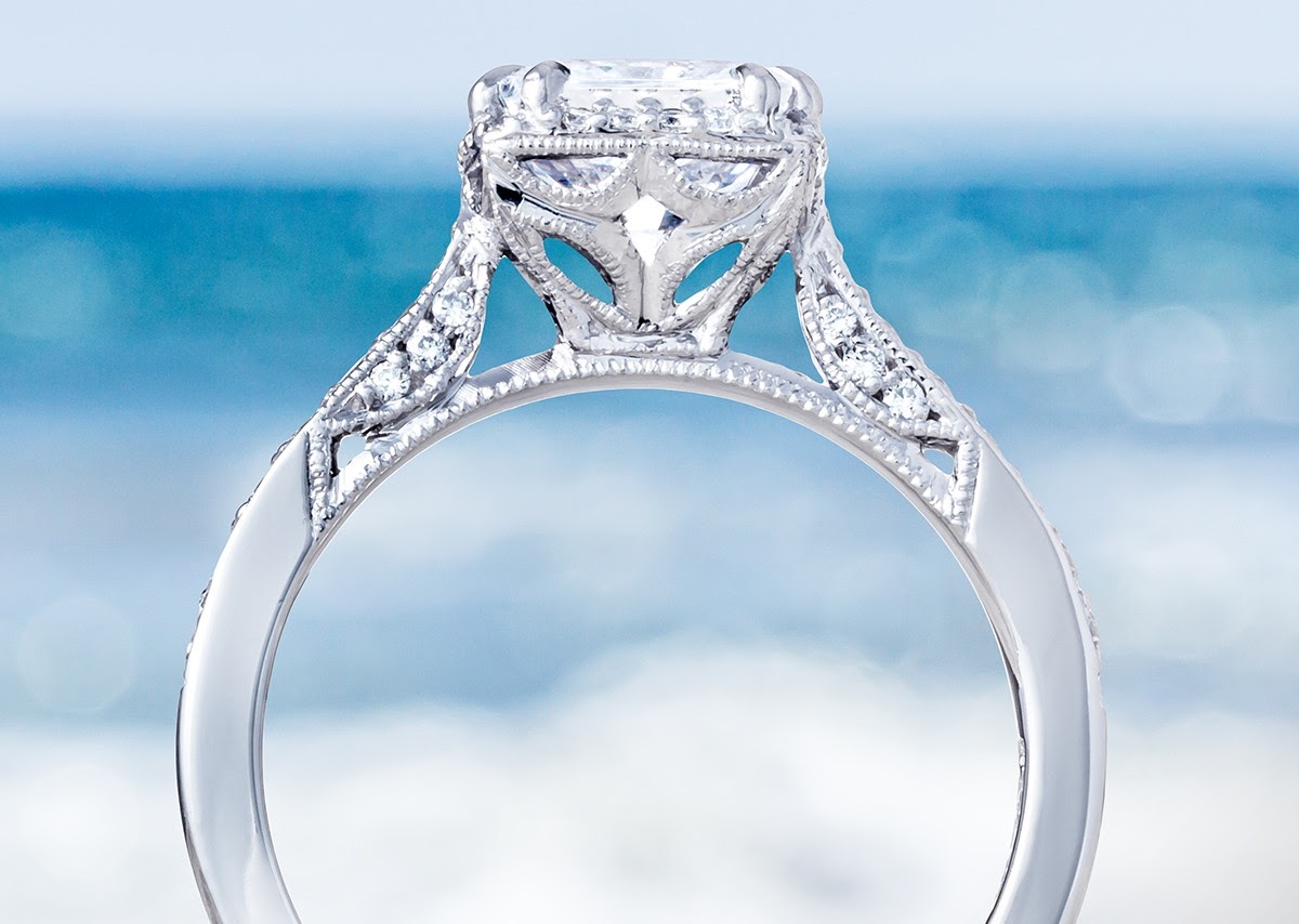 tacori ring at the beach