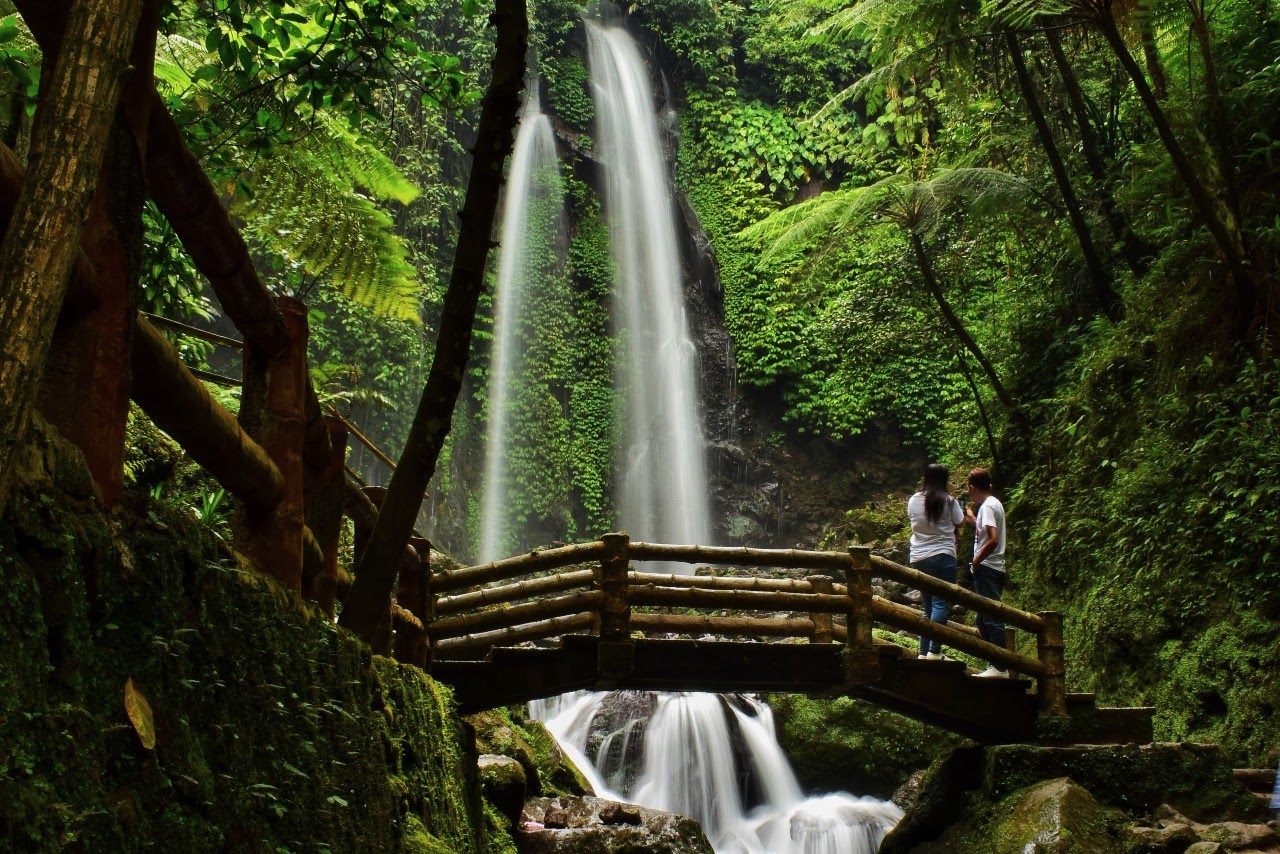 engagement next to a waterfall